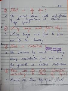 5th std Science-Lesson-01- Living World- Notes. – IMMANUEL PRIMARY SCHOOL