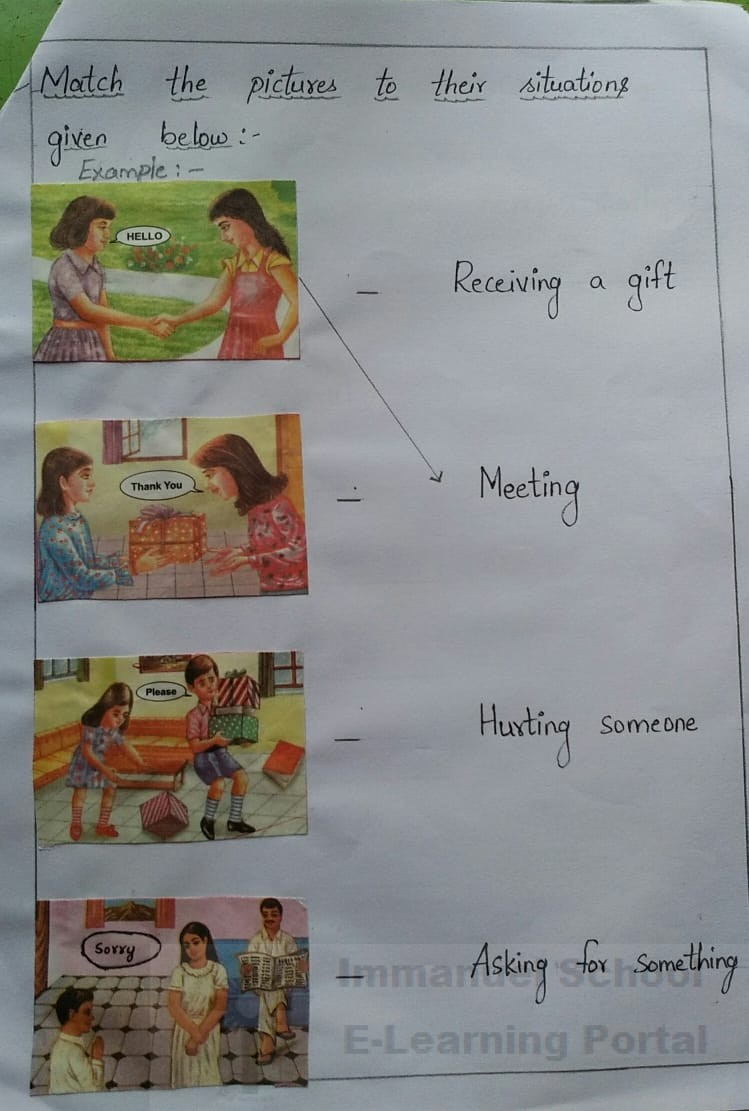 1std english just being kind activity 3 immanuel primary school