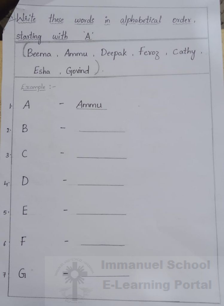 1std english just being kind activity 3 immanuel primary school