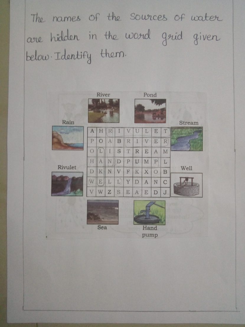 3rd standard evs activity 4 the story of a drop of water immanuel